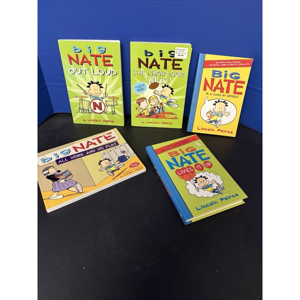 BIG NATE Book Lot of 5 by Lincoln Peirce – Funny Kids Comic Series – Scholastic